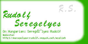 rudolf seregelyes business card